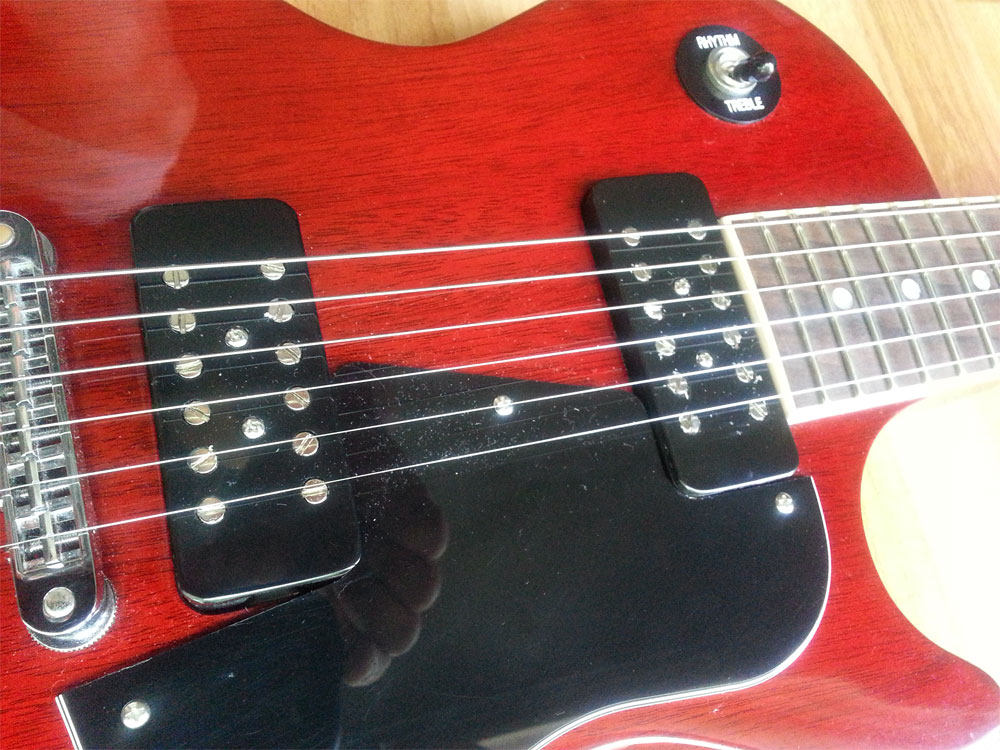 Humbucker in cheap p90 route